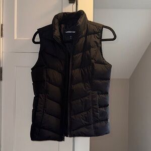Lands' End Classic Black Quilted Vest